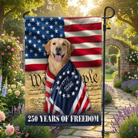 Golden Retriever American Flag Garden Flag | 250 Years of Freedom 1776-2026 | Double-Sided Patriotic Outdoor Decor | Dog Lovers Gift