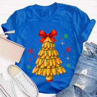Red Bow Holiday Teacher Shirt, Pencil Christmas Tree T-Shirt, Adorable Winter Educator Graphic Tee, Back to School Xmas Party Present