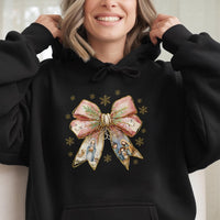 Religious Coquette Bow Hoodie, Nativity Scene Hoodie, Christian Christmas Sweatshirt, Faith Graphic Pullover Hoodie, Xmas Present for Her