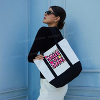 Bruh We Back Color-blocked Canvas Bag