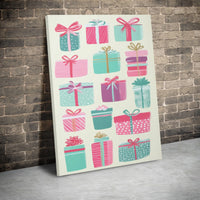 Festive Present Wall Art, Colorful Gift Boxes Canvas Art, Holiday Present Canvas Print, Colorful Gift Box Canvas, Christmas Home Decor Present
