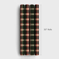 Traditional Tartan Gift Wrap, Christmas Plaid Wrapping Paper, Green and Red Holiday Wrapping Paper, Classic Festive Wrapping Paper Roll