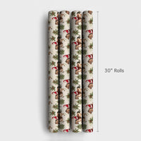 Horse Riding Santa Claus Gift Wrap, Equestrian Santa Wrapping Paper, Country Western Holiday Paper, Rustic Christmas Wrapping Paper Roll
