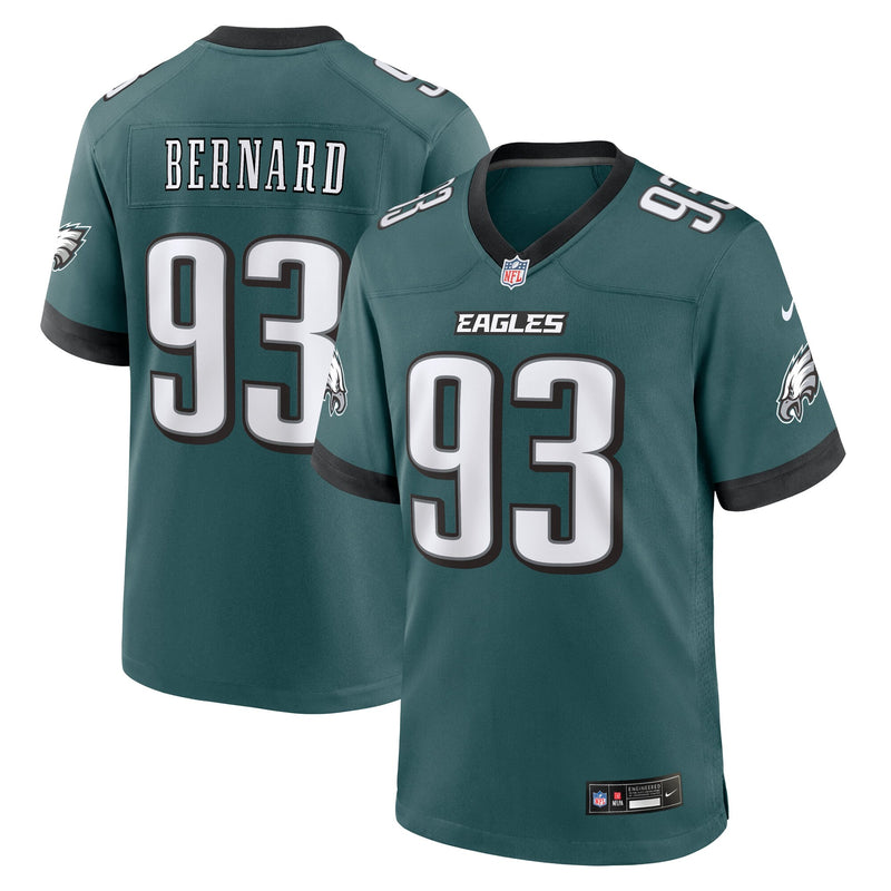 Philadelphia Eagles Uar Bernard Midnight Green Team Game Jersey