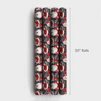 Watercolor Caroler Christmas Gift Wrap, Singing Santa Wrapping Paper, Dark Blue Holiday Wrapping Paper, Caroling Gift Wrap Roll