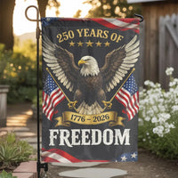 Patriotic American Eagle Garden Flag | 250 Years of Freedom 1776-2026 Semiquincentennial | Double-Sided Premium Weather-Resistant Polyester | Collector's Yard Decor Gift