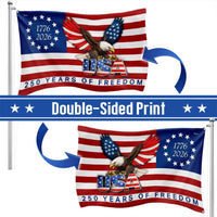 250 Years of Freedom American Flag | Betsy Ross 1776-2026 Commemorative Design | UV-Resistant Polyester | Patriotic Home & Garden Decor