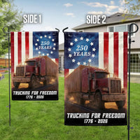 Trucker Garden Flag 250 Years | American Patriotic Semi Truck Design | Double-Sided Polyester | Outdoor Yard Decor Gift for Truckers