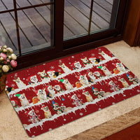 Snowflake Tree Holiday Welcome Mat, Corgi Christmas Doormat, Winter Dog Door Mat, Festive Front Porch Mat, Corgi Lover Xmas Present