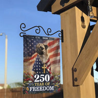 Patriotic Pug Garden Flag | 250 Years of Freedom 1776-2026 USA Semiquincentennial | Double-Sided Premium Polyester | Fourth of July Memorial Day Outdoor Decor Gift