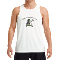 Patriotic Frog Tank Top | 250 Years Celebration Cartoon Frog on Scooter | Soft Breathable Unisex Fabric | Gift for American History Fans