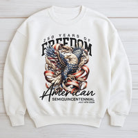American Eagle Sweatshirt | 250 Years Of Freedom Graphic | Premium Cotton Blend | Patriotic Semiquincentennial Gift For Adults