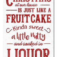 Humorous Holiday Kitchen Decor, Christmas Fruitcake Metal Sign, Vintage Typography Tin Sign, Retro Christmas Metal Sign, Farmhouse Present