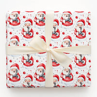 Whimsical Holiday Music Gift Wrap, Singing Santa Christmas Carol Wrapping Paper, Festive Red Bauble Gift Wrapping Paper, Xmas Roll Gift Wrap