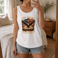 Faith and Freedom 250 Years Tank Top | Patriotic Christian Cross Eagle USA 1776-2026 Graphic | Premium Lightweight Breathable Fabric | America 250th Anniversary Gift for Men Women