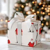 Casual Modern Santa Claus Gift Wrap, Red Polo Santa Wrapping Paper, Fun Holiday T Logo Wrapping Paper, Humorous Christmas Gift Wrapping Paper
