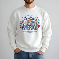 America 250 Years of Freedom Sweatshirt | Floral Butterfly Patriotic Design | Soft Cotton Polyester Blend | Gift for History Lovers