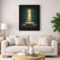 Star of Bethlehem Christmas Wall Art Canvas, Nativity Manger Canvas Print, Religious Holiday Holy Family Decor, Christian Home Present Art