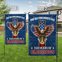 One Nation Under God Garden Flag | 250 Years of Blessings Eagle Design | Double-Sided Polyester | Patriotic Christian Home Decor