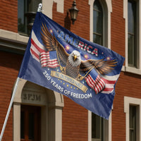 Personalized Family Name House Flag | Patriotic American Eagle 250 Years Of Freedom | Durable Weather-Resistant Polyester | Custom Outdoor Yard Gift