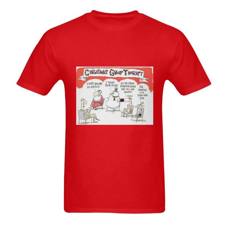 Humorous Holiday Cartoon Shirt, Christmas Group Therapy T-Shirt, Xmas Humor Graphic Tee, Merry Christmas T-Shirt, Holiday Season Fan Shirt