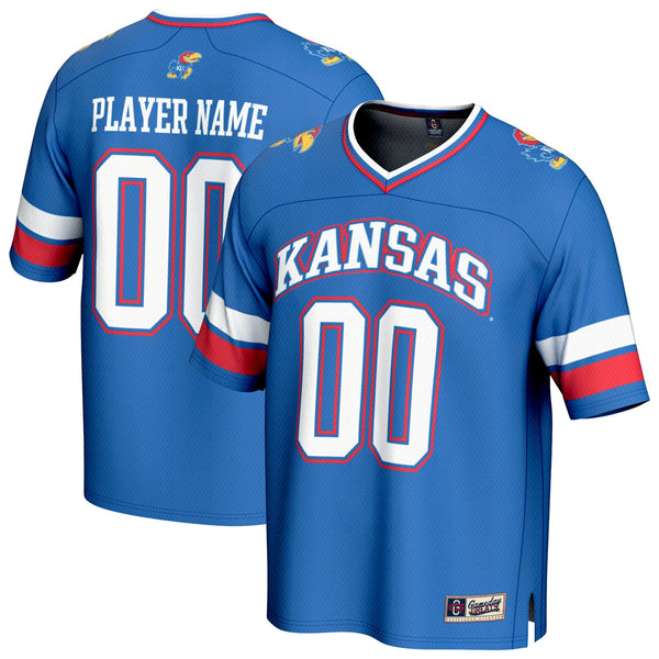 Kansas Jayhawks GameDay Greats NIL Pick-A-Player Football Fashion Jersey - Royal