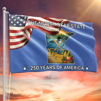 Minnesota 250 Years of America House Flag | North Star State Patriotic Design | Weather-Resistant Polyester | Commemorative Gift