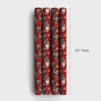 Tropical Red Holiday Gift Wrap, Christmas Flamingo Wrapping Paper, Snowy Flamingo Wrapping Paper, Winter Holly Gift Wrap, Adorable Gift Wrap