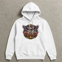 America 250 Years Hoodie | Patriotic Eagle Freedom 1776-2026 Graphic Art | Premium Cotton-Blend Warm Pullover | Gift for Americana Collector