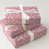 Modern Winter Gift Wrap, Dusty Pink Snowflake Wrapping Paper, Pastel Snowflake Wrapping Paper, Chic Christmas Birthday Gift Wrapping Paper