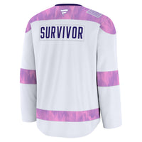 Washington Capitals Fanatics White Hockey Fights Cancer Survivor Practice Jersey