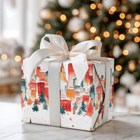 NYC Watercolor Gift Wrap, City Skyline Christmas Wrapping Paper, Urban Winter Holiday Wrapping Paper, New York City Gift Wrap Roll