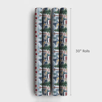 Winter City Skyline Gift Wrap, Seattle Space Needle Wrapping Paper, Washington Christmas Wrapping Paper, Festive Holiday Wrapping Paper