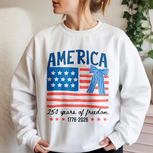 America 250th Anniversary Sweatshirt | 250 Years of Freedom 1776-2026 Design | Soft Cotton Polyester Blend | Patriotic Gift for History Lovers