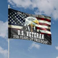 Patriotic US Veteran House Flag | 250 Years of Freedom Eagle Design | Weather Resistant Double Sided | Memorial Day Gift for Military Families & Vets