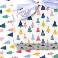 Modern Rainbow Xmas Tree Gift Wrap, Colorful Christmas Tree Wrapping Paper, Whimsical Holiday Wrapping Paper, Festive Present Paper Roll