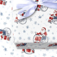 Wheelchair Santa Christmas Gift Wrap, Inclusive Santa Wrapping Paper, Adaptive Holiday Santa Wrapping Paper, Festive Winter Gift Wrap Roll