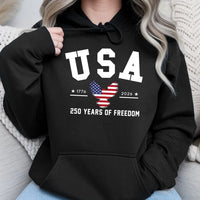 USA 250 Years of Freedom Hoodie | 1776-2026 Patriotic Eagle Design | Premium Cotton-Polyester Blend | Gift for Americana Lovers