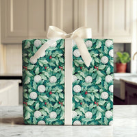 Holly Berry Sports Gift Wrap, Volleyball Christmas Wrapping Paper, Holiday Volleyball Present Paper, Volleyball Coach Gift Wrapping Paper
