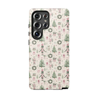 Holiday Wreath Watercolor Phone Case, Nutcracker Christmas Samsung Galaxy Case, Festive Xmas Dual Layer Phone Cover, Winter Holiday Present