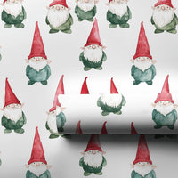Watercolor Holiday Gnome Gift Wrap, Christmas Gnome Wrapping Paper, Adorable Winter Holiday Wrapping Paper, Festive Scandinavian Wrapping Paper