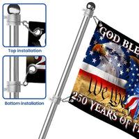 250 Years of Freedom Flag | God Bless America We The People | Double-Sided Patriotic House Flag | UV-Resistant Outdoor Decor