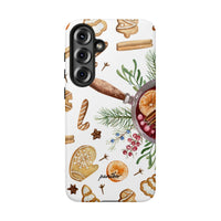 Holiday Baking Mulled Wine Watercolor Cover, Christmas Gingerbread Phone Case Samsung Galaxy, Festive Xmas Tough Samsung Case, Holiday Present