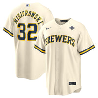 Milwaukee Brewers Jacob Misiorowski Cream 2026 World Series Home Replica Jersey