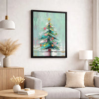 Colorful Holiday Canvas Print, Abstract Christmas Tree Wall Art, Modern Xmas Tree Wall Decor, Festive Winter Wall Art, Holiday Home Present