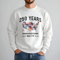 USA 250 Years Sweatshirt | Semiquincentennial Since 1776 Vintage Map Design | Soft Cotton Polyester Blend | Gift for American History Lovers