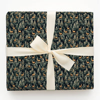 Rustic Deer Gift Wrap, Winter Woodland Wrapping Paper, Frosted Pine Wrapping Paper, Forest Stag Holiday Gift Wrap, Nature Christmas Paper