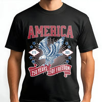America 250 Years T-Shirt | Patriotic Eagle Graphic 1776-2026 | Soft 100% Cotton Premium Tee | Independence Day Celebration Gift for Patriots