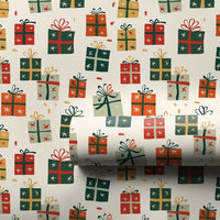 Whimsical Gift Box Wrap, Colorful Present Wrapping Paper, Retro Christmas Boxes Wrapping Paper, Festive Winter Holiday Wrapping Paper