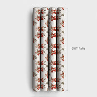 Musical Christmas Gift Wrap, Vintage Santa Violin Wrapping Paper, Cream Holiday Present Paper, Retro Musician Xmas Gift Wrap, Tree Wrap Roll